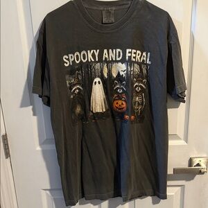 Comfort Colors Gray Spooky and Feral Tee